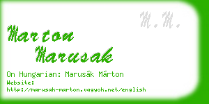marton marusak business card